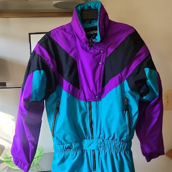 Albert Weiss Jackets & Blazers - Vintage 1980's Teal Ski Suit/Snowsuit